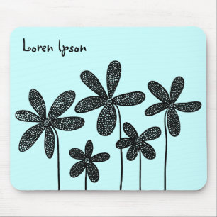Hübsche Blume - Eisblau Mousepad