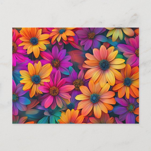Hübsche Blume farbenfrohe Blumenmuster Schöne Auss Postkarte (Vorderseite)