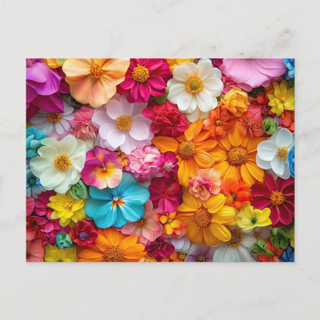Hübsche Blume farbenfrohe Blumenmuster Schöne Auss Postkarte (Vorderseite)