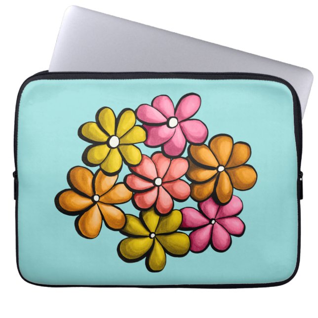 Hübsche Blume farbenfrohe Girls Laptopschutzhülle (Vorderseite)