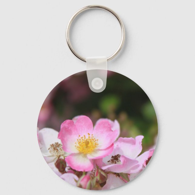 hübsche Blume für die wilde Rose Schlüsselanhänger (Vorderseite)