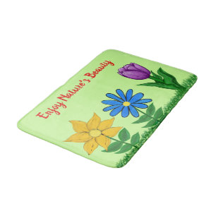 Hübsche Blume Grünbadematte Badematte