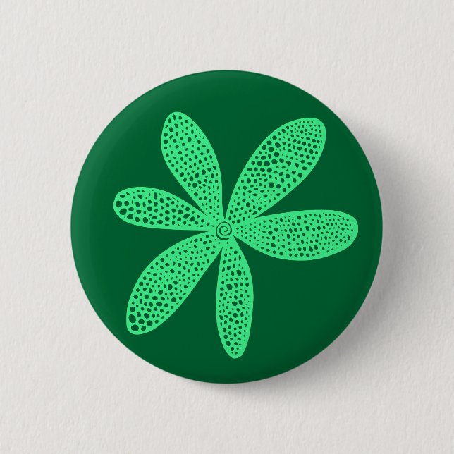 Hübsche Blume - Grüne Münze 006633 Button (Vorderseite)