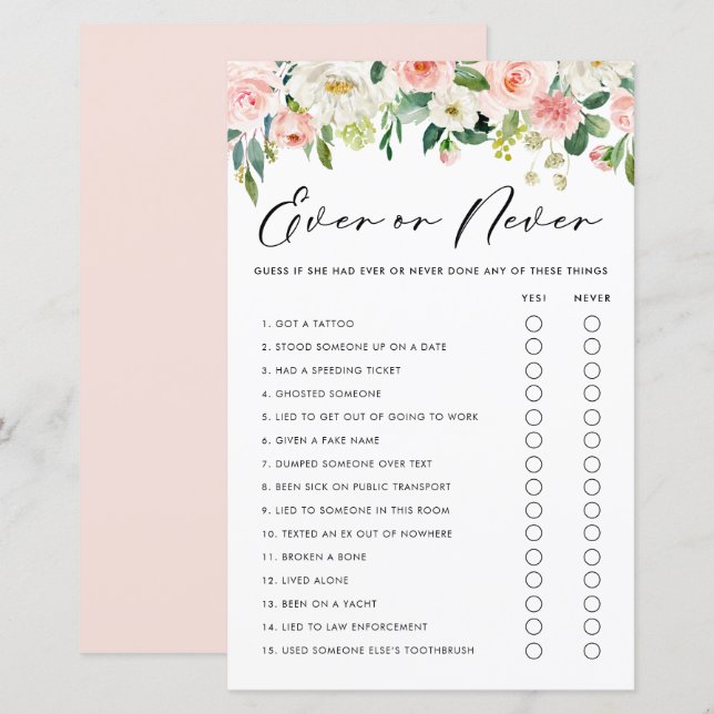 Hübsche Blume habe ich noch nie Dusche gespielt (Vorne/Hinten)