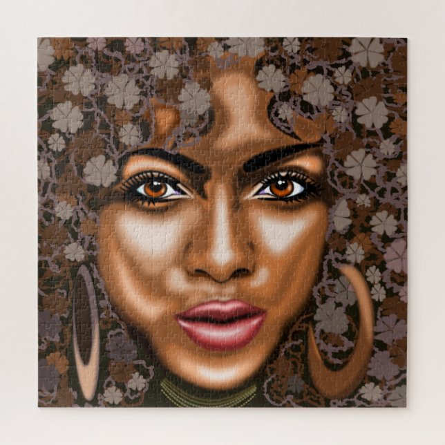 Hübsche Blume Hair Jigsaw Puzzle Malerei (Vertikal)