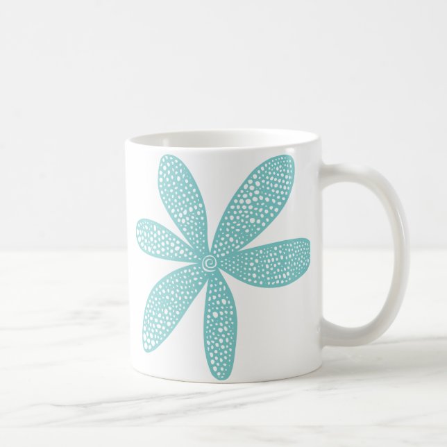 Hübsche Blume - Hellblaugrün Kaffeetasse (Rechts)