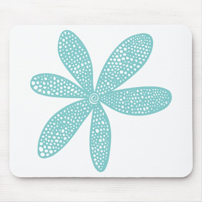 Hübsche Blume - Hellblaugrün Mousepad (Vorne)