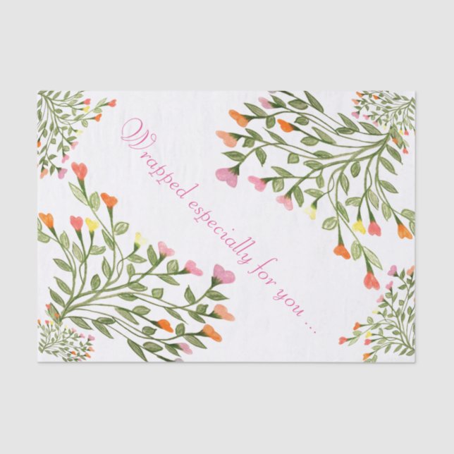 Hübsche Blume Herzdesign - Gewebepapier Seidenpapier (Vorderseite)