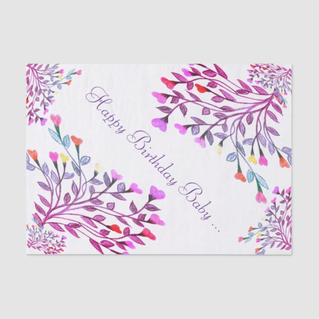 Hübsche Blume Herzmuskelzettel Seidenpapier (Vorderseite)