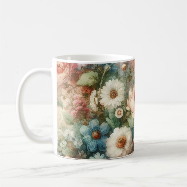 Hübsche Blume Kaffeetasse (Links)