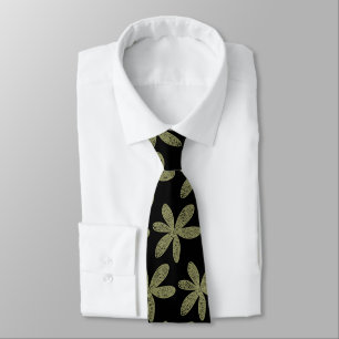 Hübsche Blume - Khaki auf schwarz Krawatte
