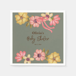 Hübsche Blume Kinderdusche Niedlich Girly Sweet Pi Serviette