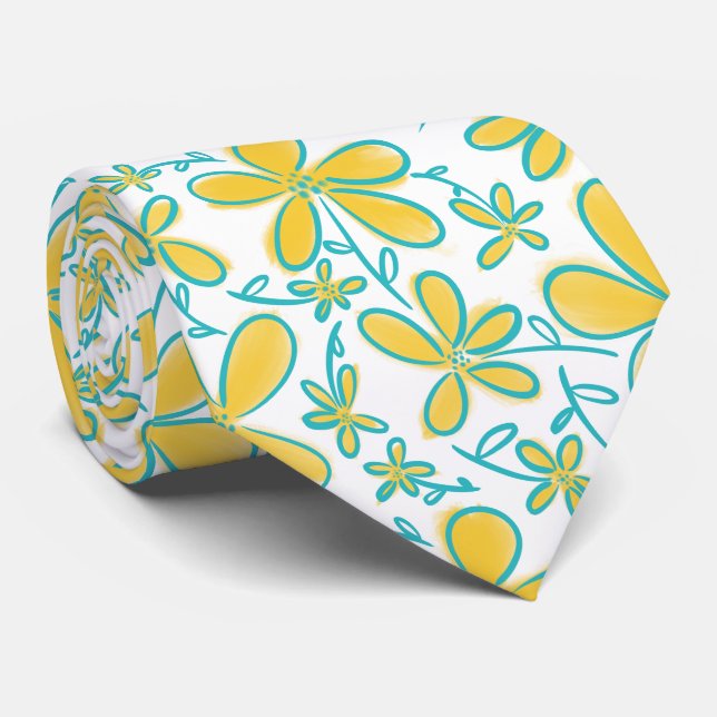 Hübsche Blume Krawatte (Gerollt)