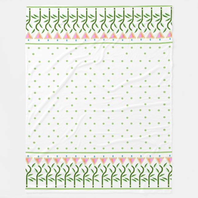 Hübsche Blume Kunstgrenze für stilisierte Tulpen Fleecedecke (Vorderseite)