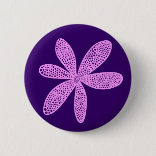 Hübsche Blume - Leichte Violette auf Lila Button