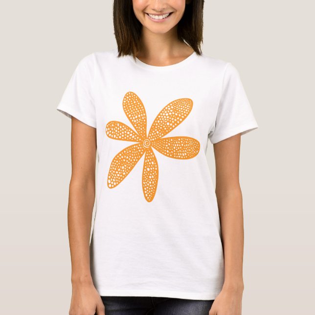Hübsche Blume - Leichtorange T-Shirt (Vorderseite)