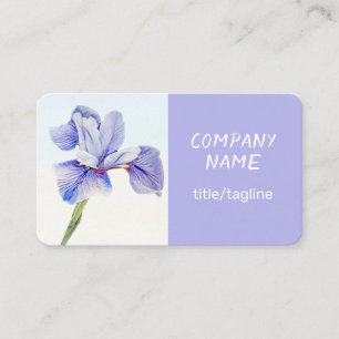 hübsche Blume lila Iris Aquarell individuell   Visitenkarte
