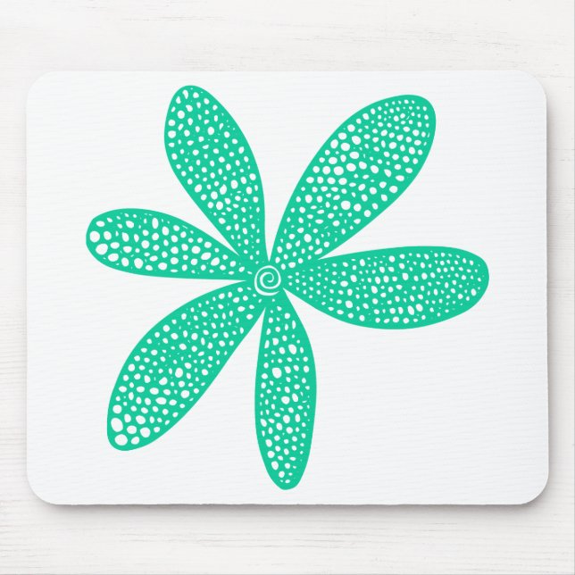 Hübsche Blume - Meeresgrün Mousepad (Vorne)