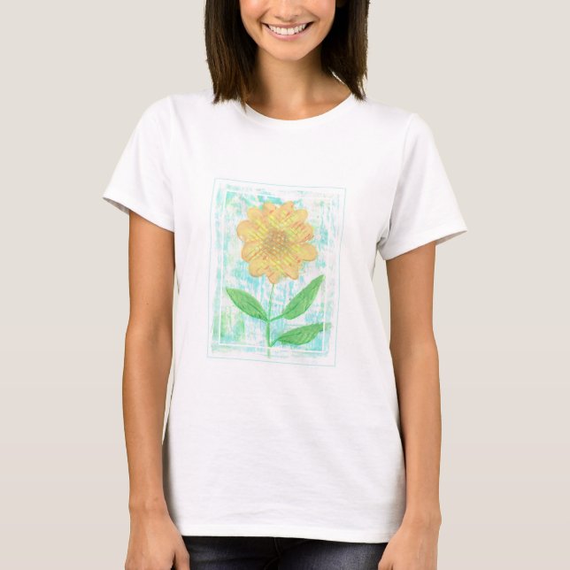 Hübsche Blume mit Rahmen-Ränder-Hemden T-Shirt (Vorderseite)