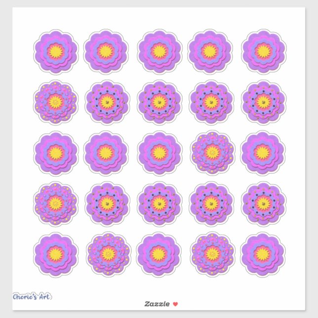 Hübsche Blume mit rosa Filz Aufkleber (Blatt)