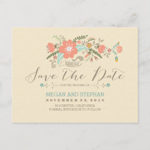 hübsche Blume, modern Save the Date Postkarte