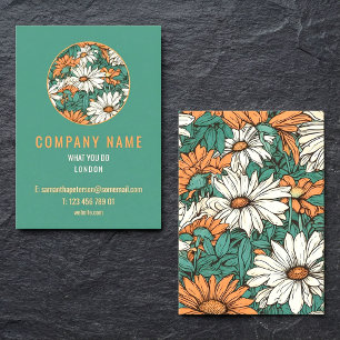 Hübsche Blume, modernes Goldrand-Design Visitenkarte