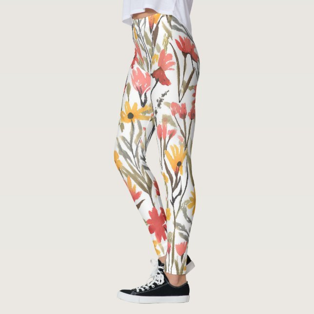 Hübsche Blume Muster Botanische Flora Leggings (Links)