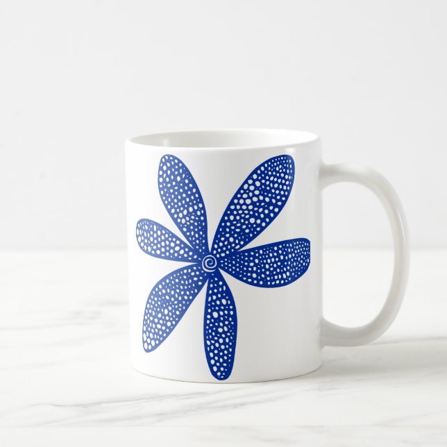 Hübsche Blume - Navy Blue Tasse (Rechts)