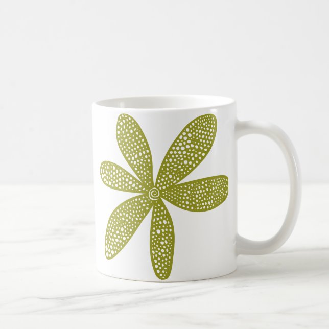 Hübsche Blume - Olivenöl Kaffeetasse (Rechts)