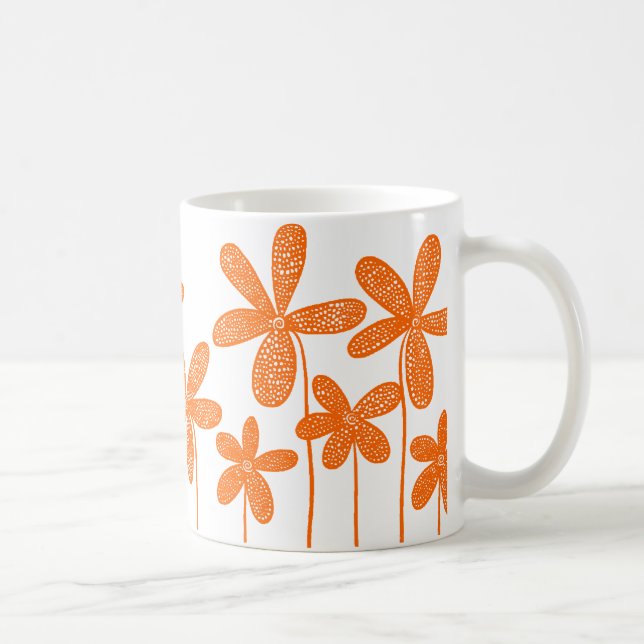 Hübsche Blume - Orange Kaffeetasse (Rechts)