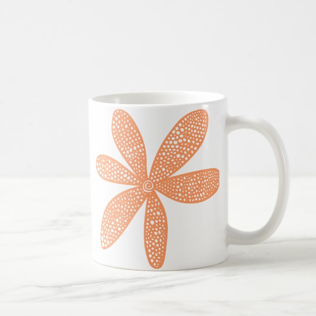 Hübsche Blume - Peach Tasse (Rechts)