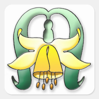 Hübsche Blume Quadratischer Aufkleber