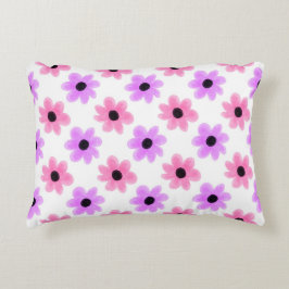 Hübsche Blume, rosa und lila Dekokissen