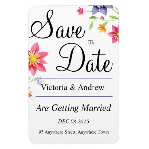 Hübsche Blume Save the Date Magnet