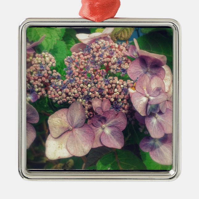 Hübsche Blume Silbernes Ornament (Vorne)