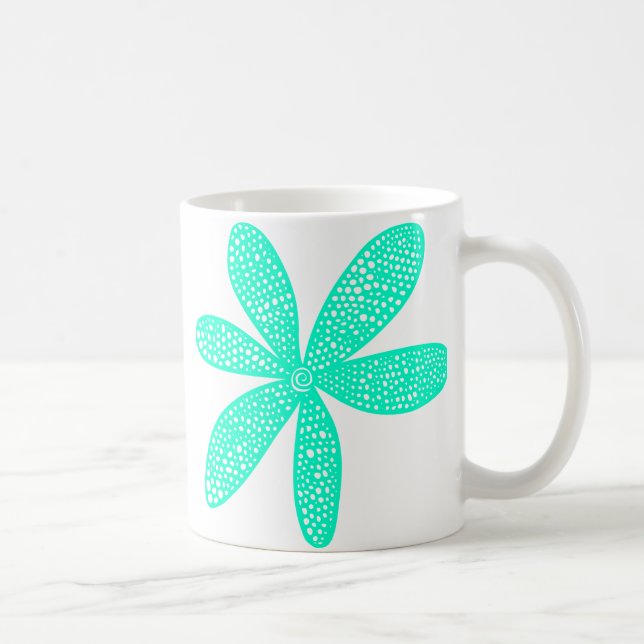 Hübsche Blume - Türkis Kaffeetasse (Rechts)