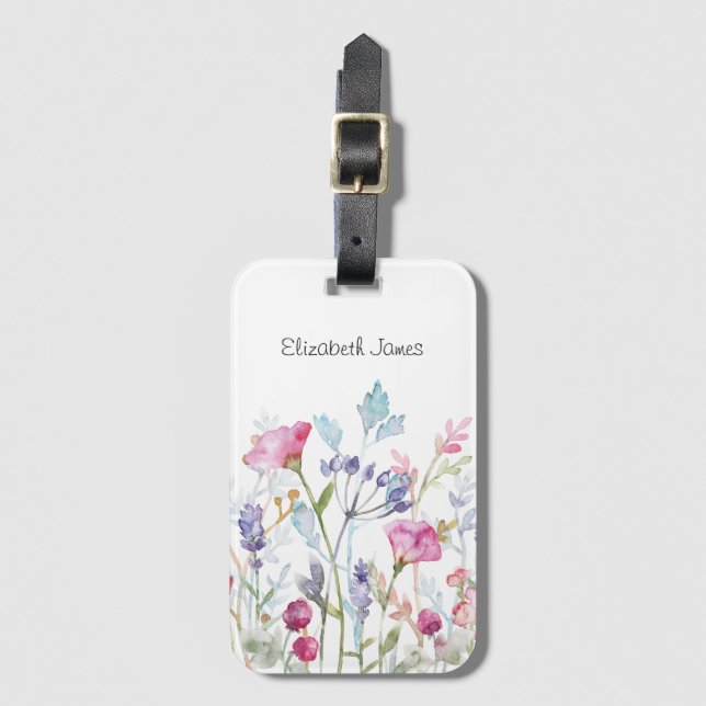 Hübsche Blume und Berries Gepäckanhänger (Vorderseite Vertikal)