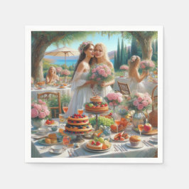 Hübsche Blume und Food Brautparty Paper Napkin Serviette