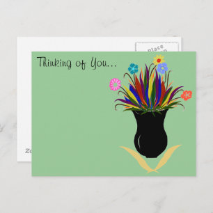 Hübsche Blume Vase Denken Sie an Sie Postkarte