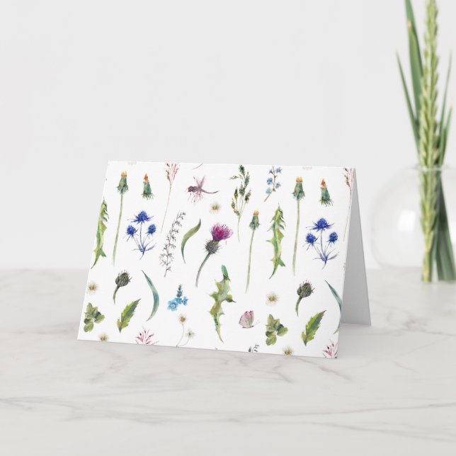 Hübsche Blume Verdunkelung des Dragonfly-Designs Dankeskarte (Vorderseite)