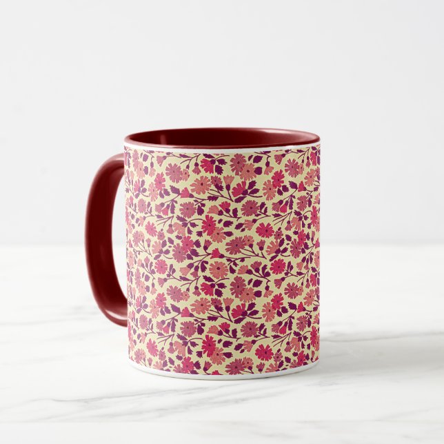 Hübsche Blume Vintager Blumenbezug Tasse Cup (Vorderseite Links)