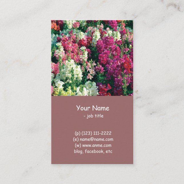 hübsche Blume Visitenkarte (Vorderseite)