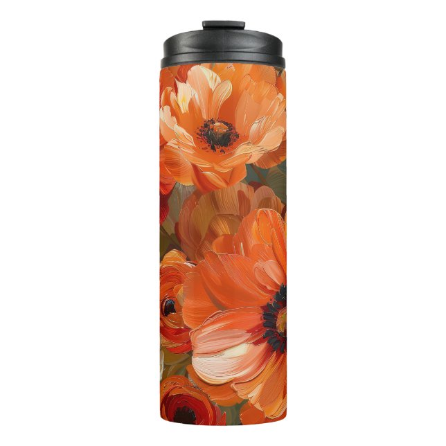 HÜBSCHE BLUME VON ORANGE FALL POPPY THERMOSBECHER (Vorderseite)