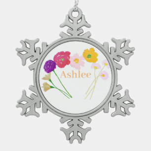 Hübsche Blume Weihnachten Schneeflocken Zinn-Ornament