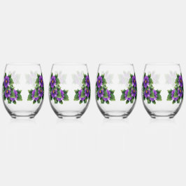 Hübsche Blume Weinglas Ohne Stiel