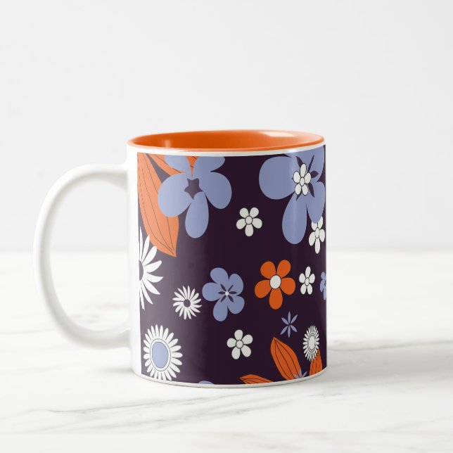 Hübsche Blume Zweifarbige Tasse (Links)