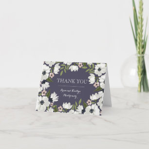 Hübsche Blumen-Dankeschön-Notizkarte - lila Dankeskarte