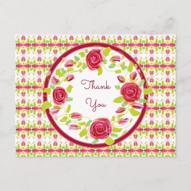 Hübsche Blumen Dankeschön Postkarte (Vorderseite)