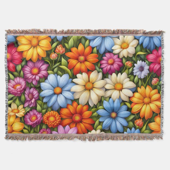 Hübsche Blumen, hell gefärbt Decke (Vorderseite)