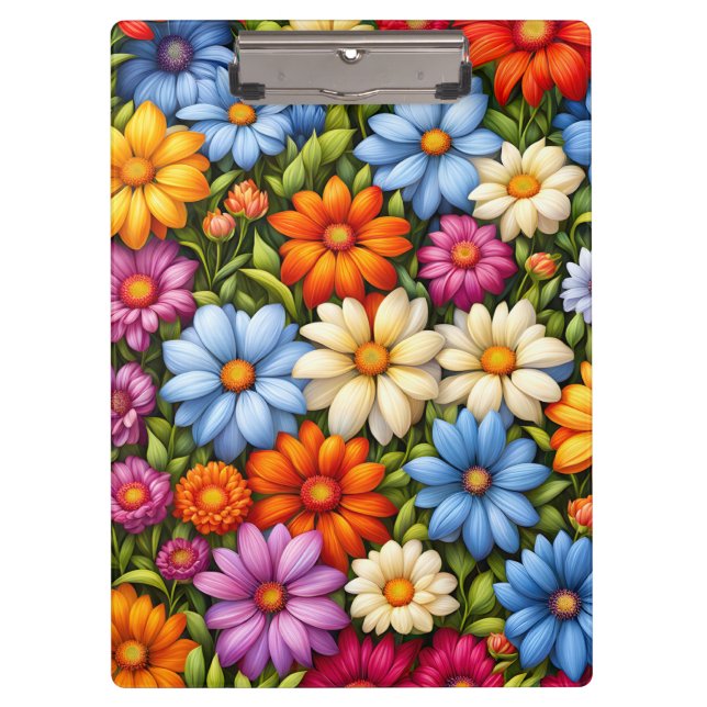Hübsche Blumen, hell gefärbt, Klemmbrett (Vorderseite)
